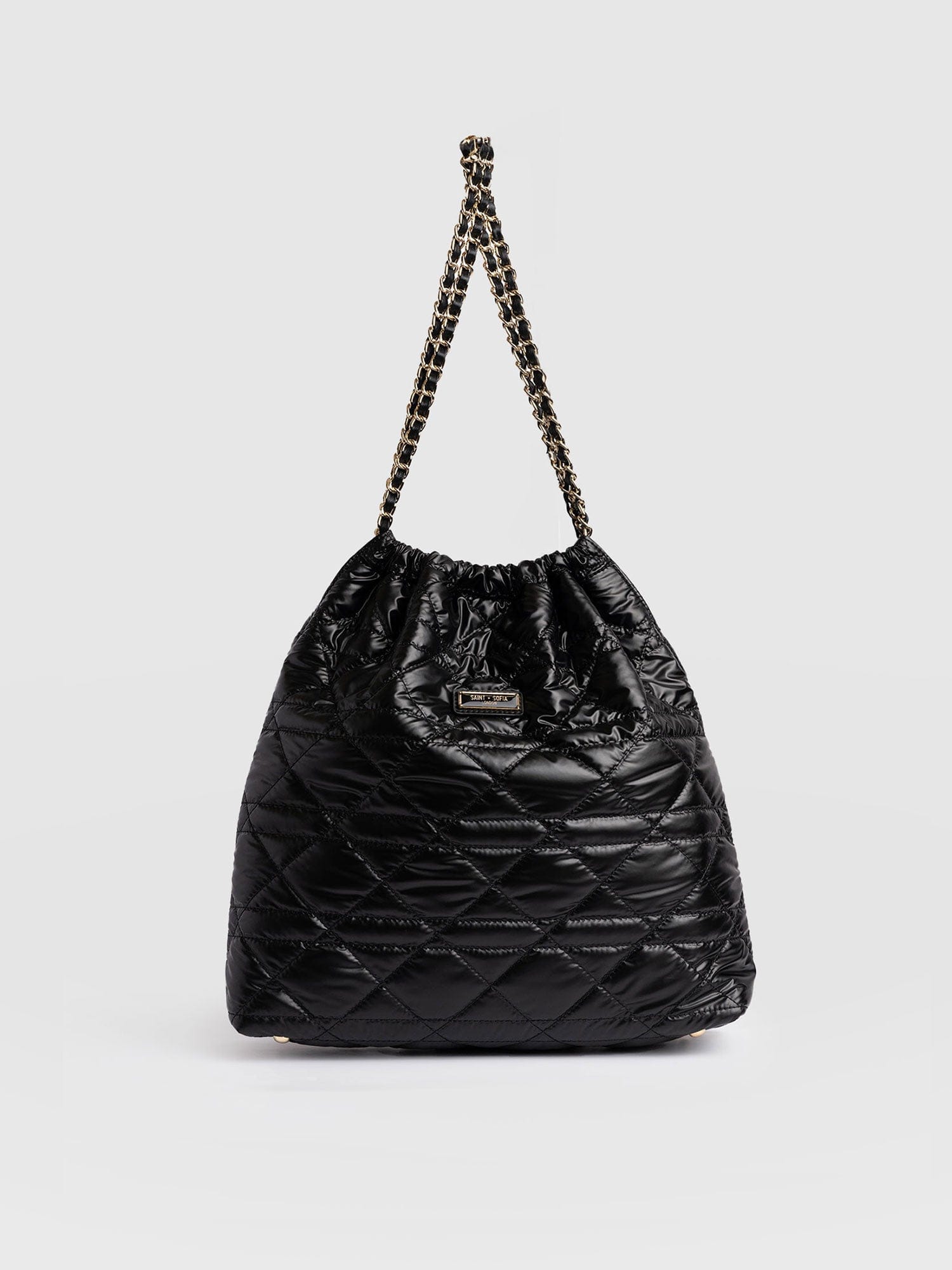 Camilla Drawstring Tote Bag Black - Women's Bags | Saint + Sofia® UK
