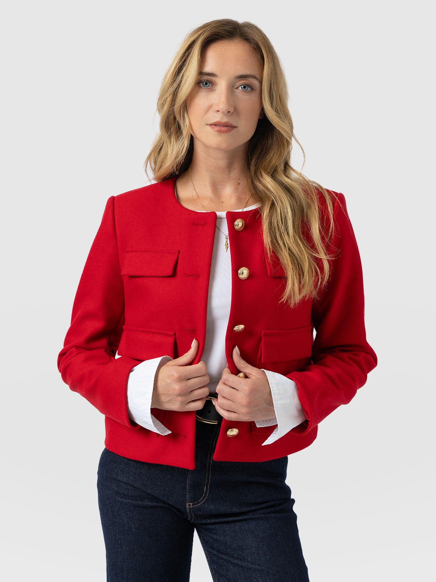 Colette Jacket - Red - Women's Jackets | Saint + Sofia® UK