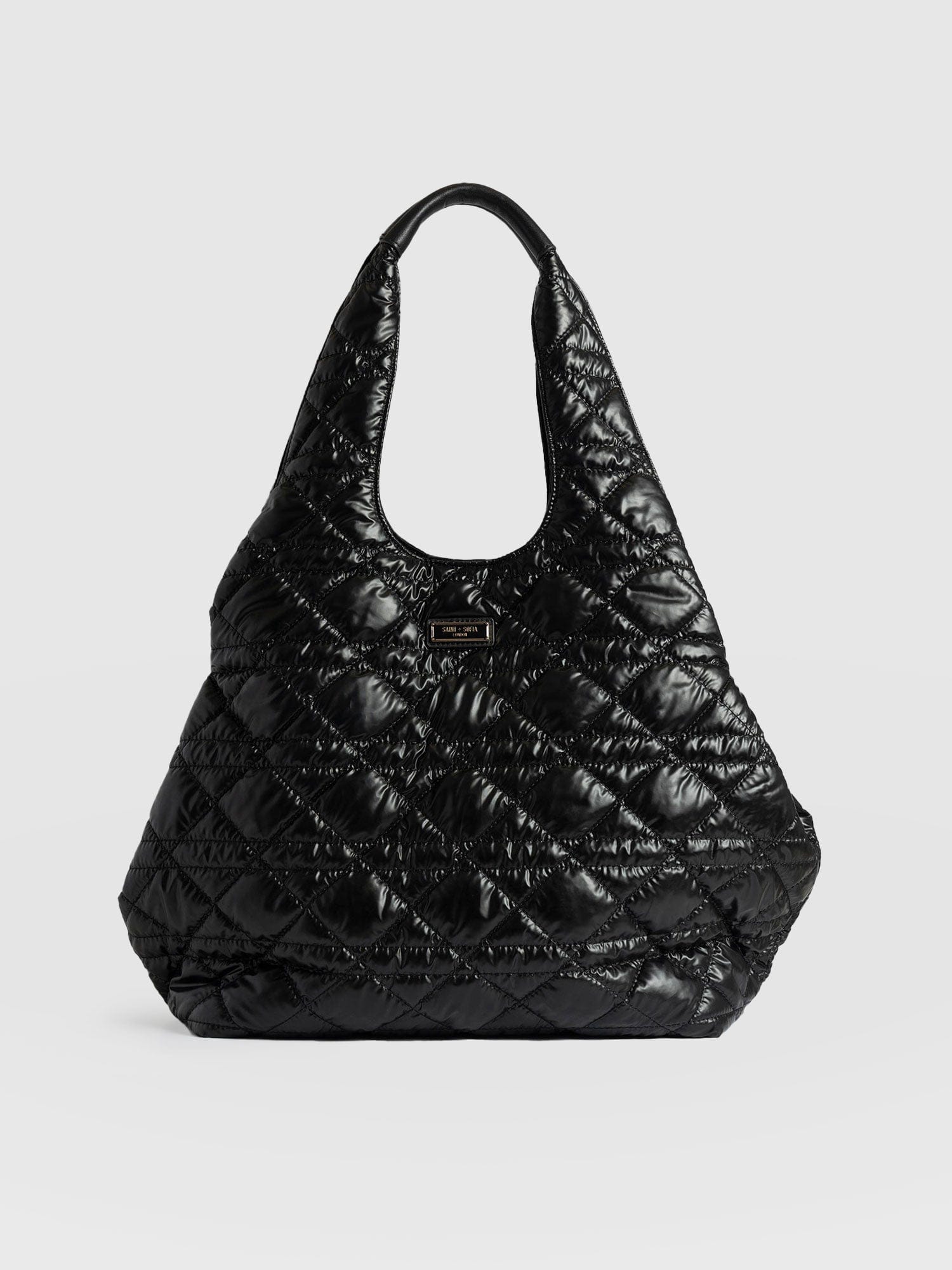 Large Stella Quilted Shoulder Tote Bag Black - Women's Bags | Saint + Sofia® UK