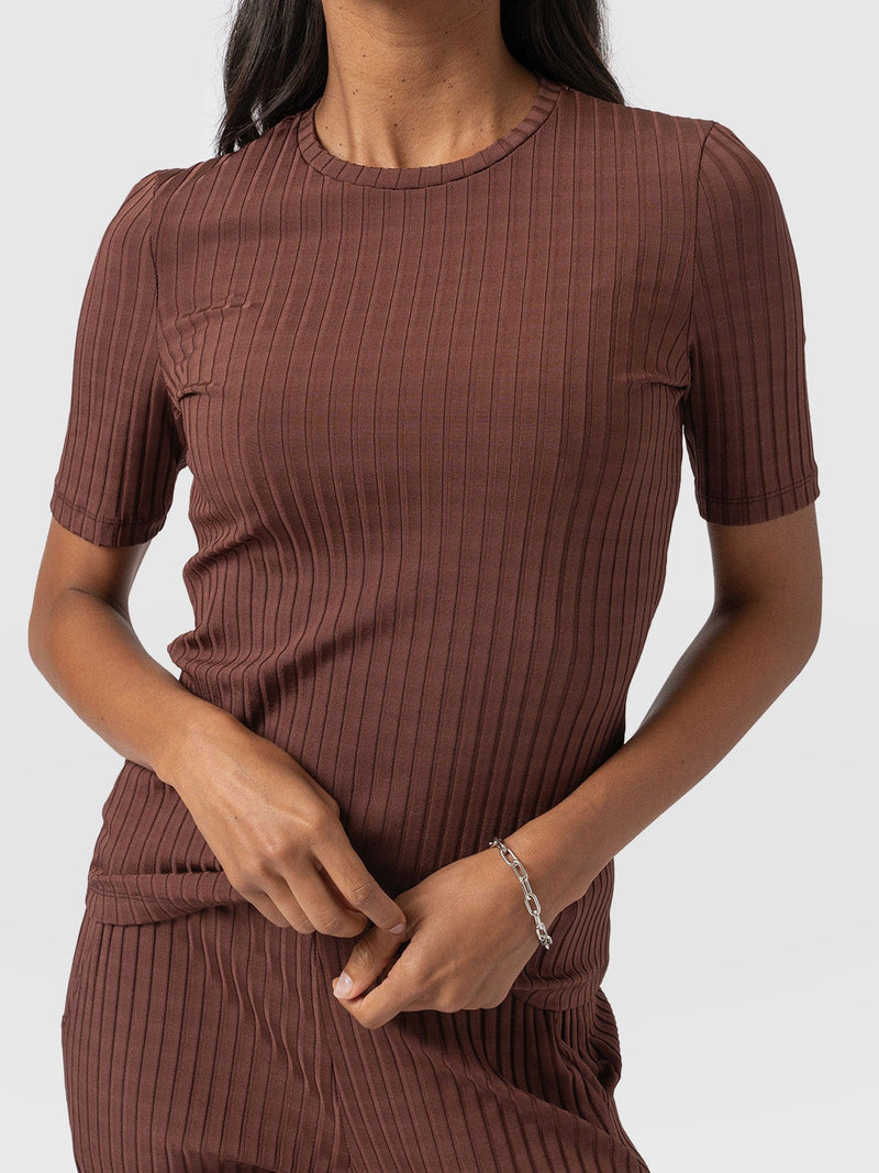 Adaline Tee - Maroon Rib