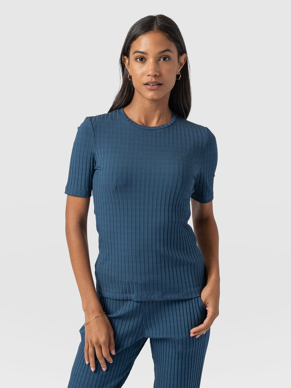 Adaline Tee - Teal Rib