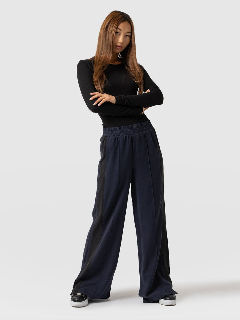 Adaline Wide Leg Pant - Navy