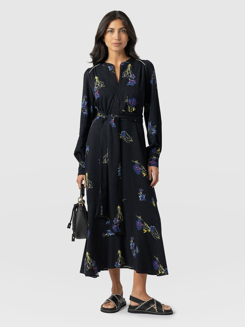 Adaline Zip Up Dress - Blue Lily Gardens