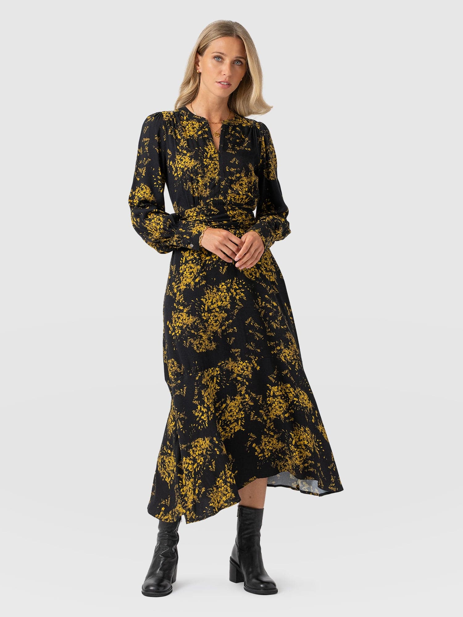 Adaline Zip Up Dress - Yellow Mimosa - Women's Dresses | Saint + Sofia® UK