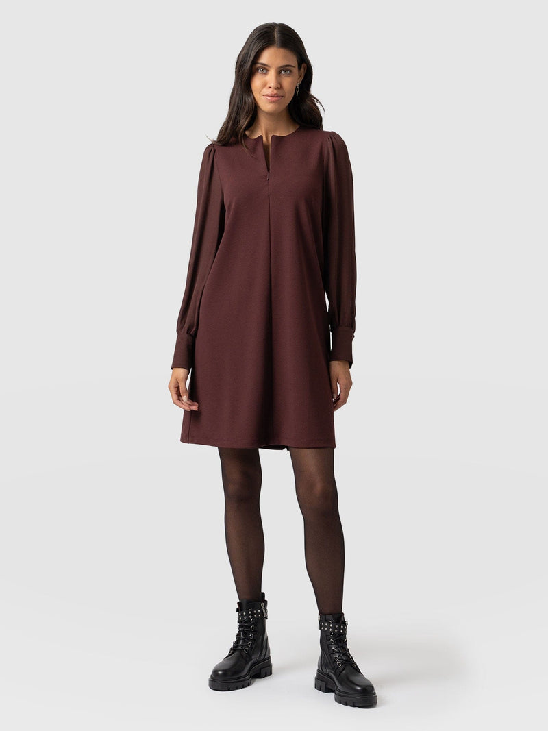 Esme Zip Up Dress - Maroon