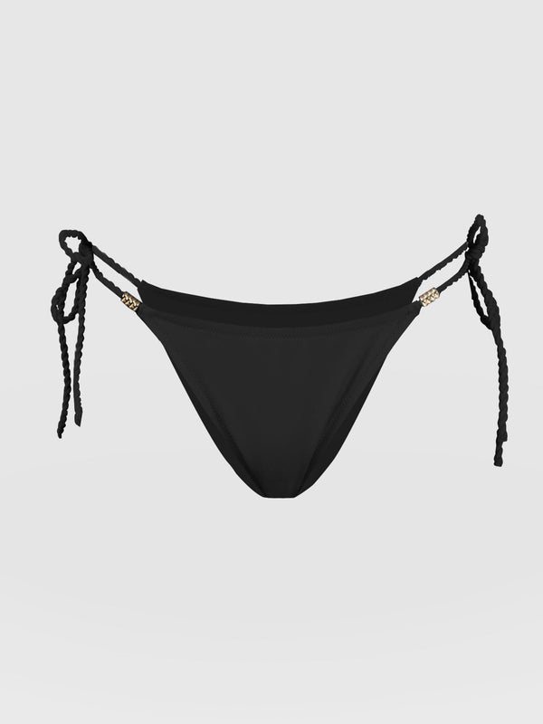 Alba Tie Side Bikini Bottom - Black