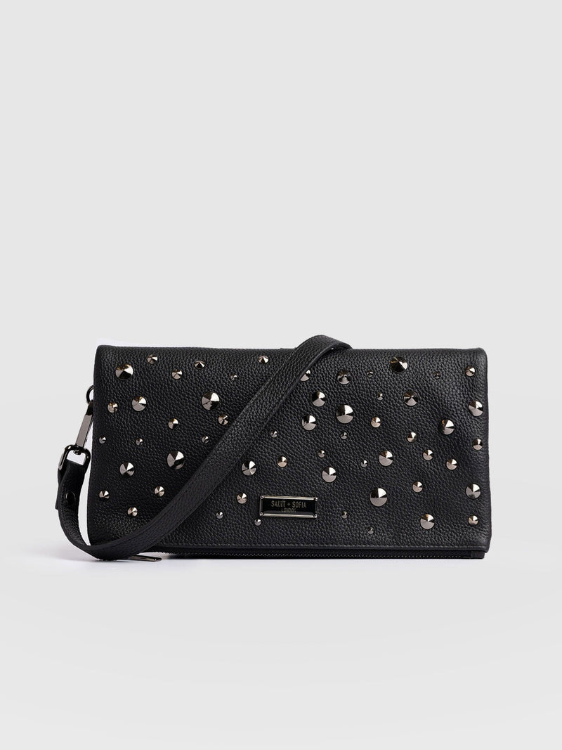 Alexis Studded Clutch - Black