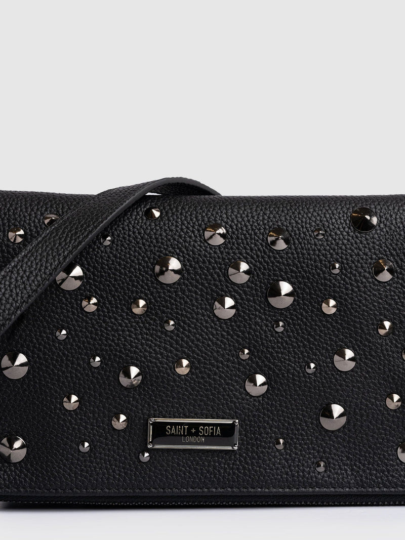 Alexis Studded Clutch - Black