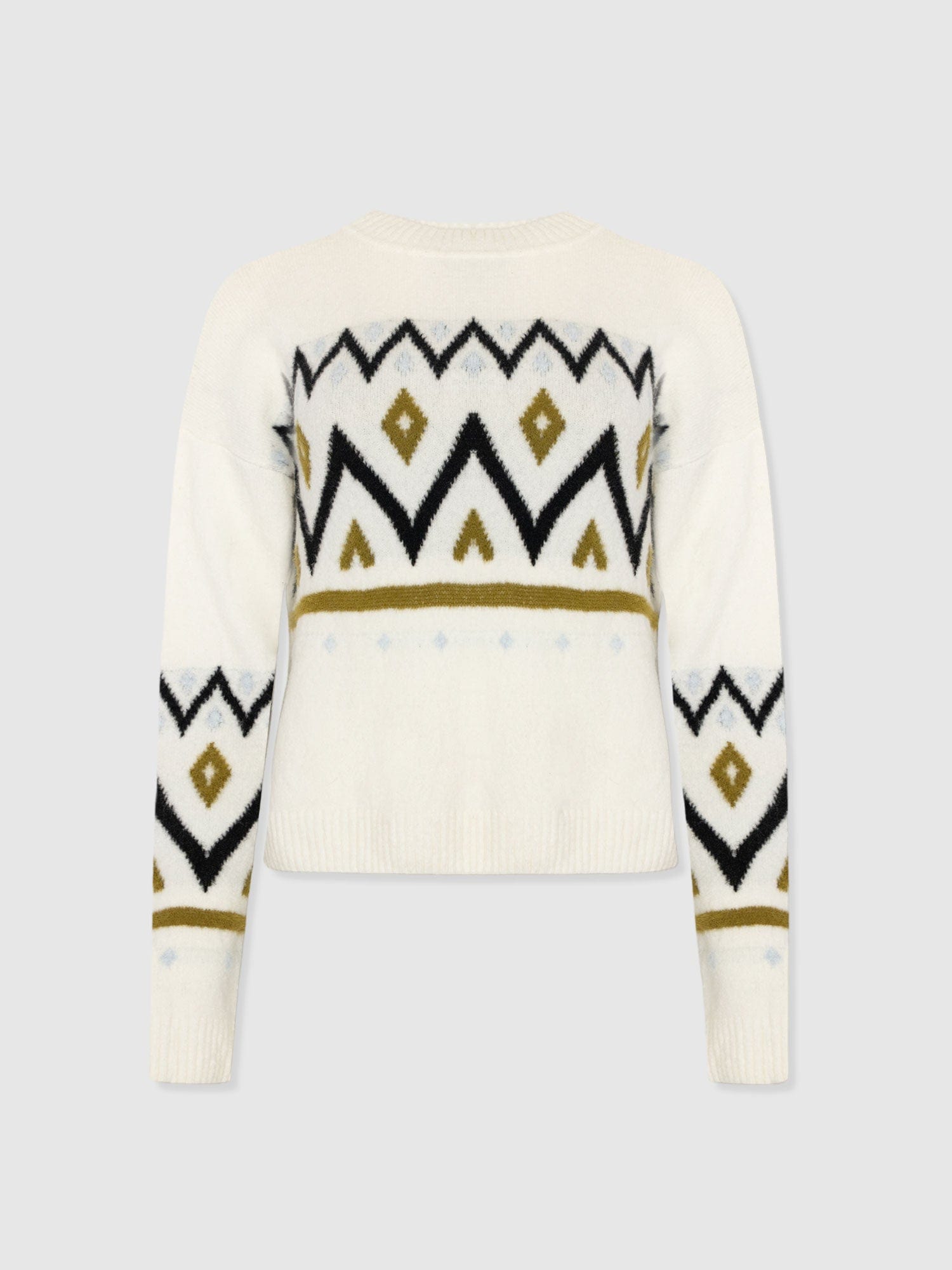 Allana Fairisle Jumper - White - Women's Jumpers | Saint + Sofia® UK