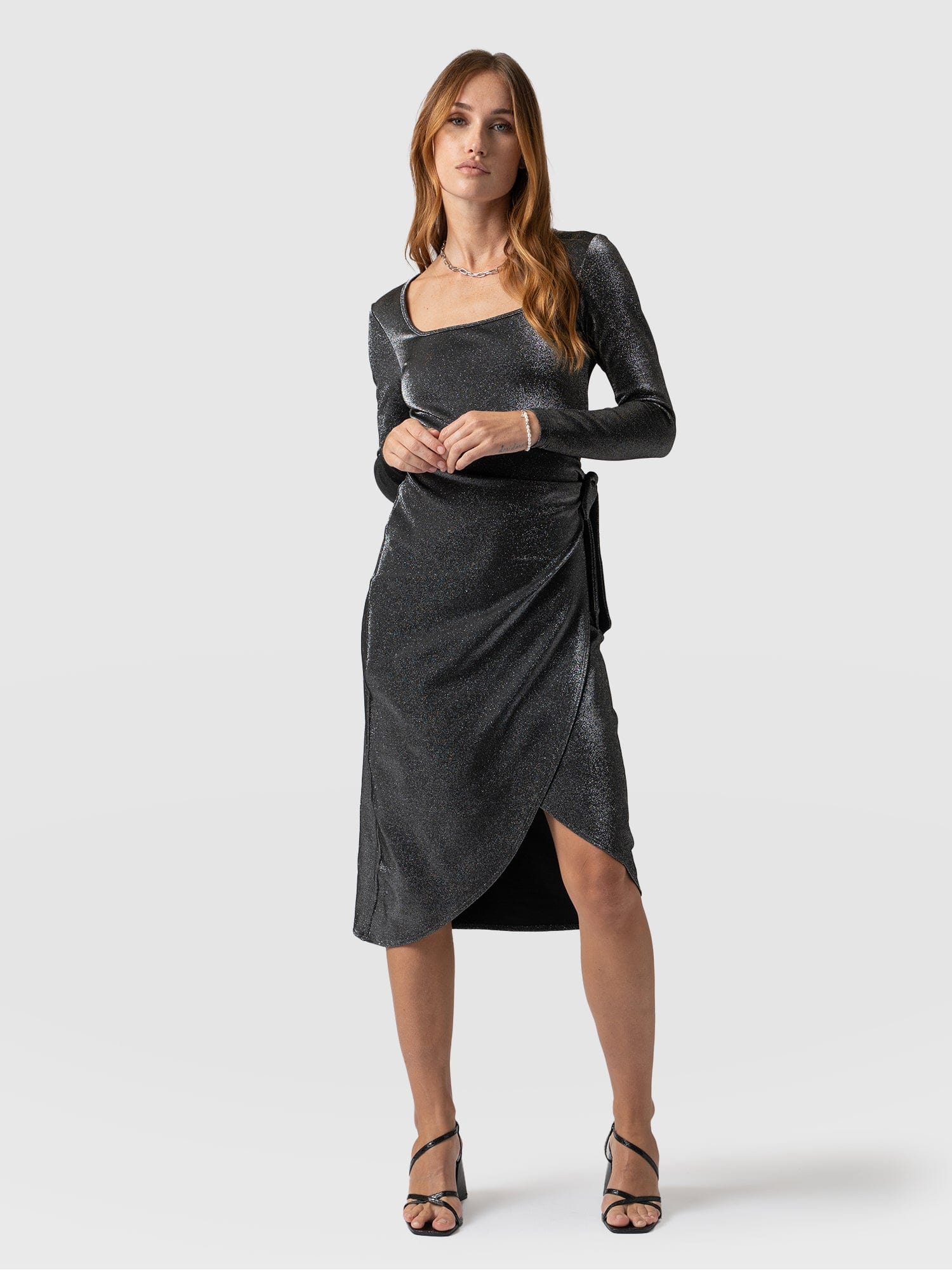 Amelia Wrap Dress - Silver