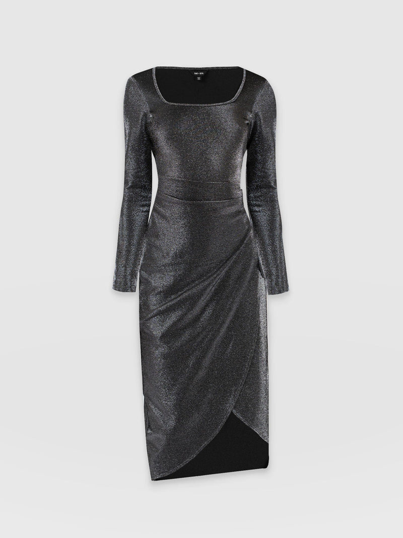 Amelia Wrap Dress - Silver