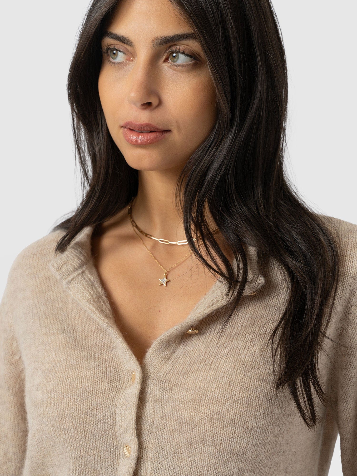 Ariella Cardigan Beige - Women's Cardigans | Saint + Sofia® UK