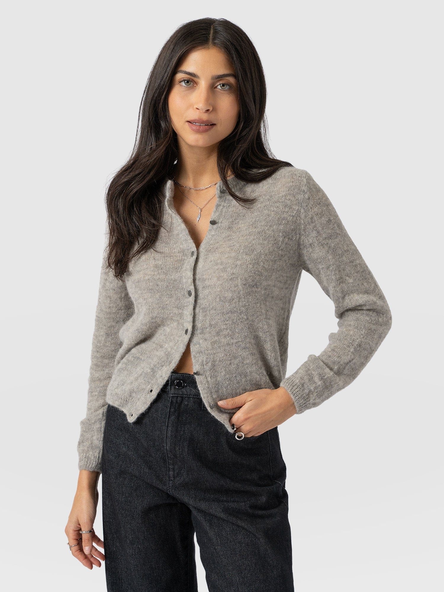 Ariella Cardigan Grey - Women's Cardigans | Saint + Sofia® UK