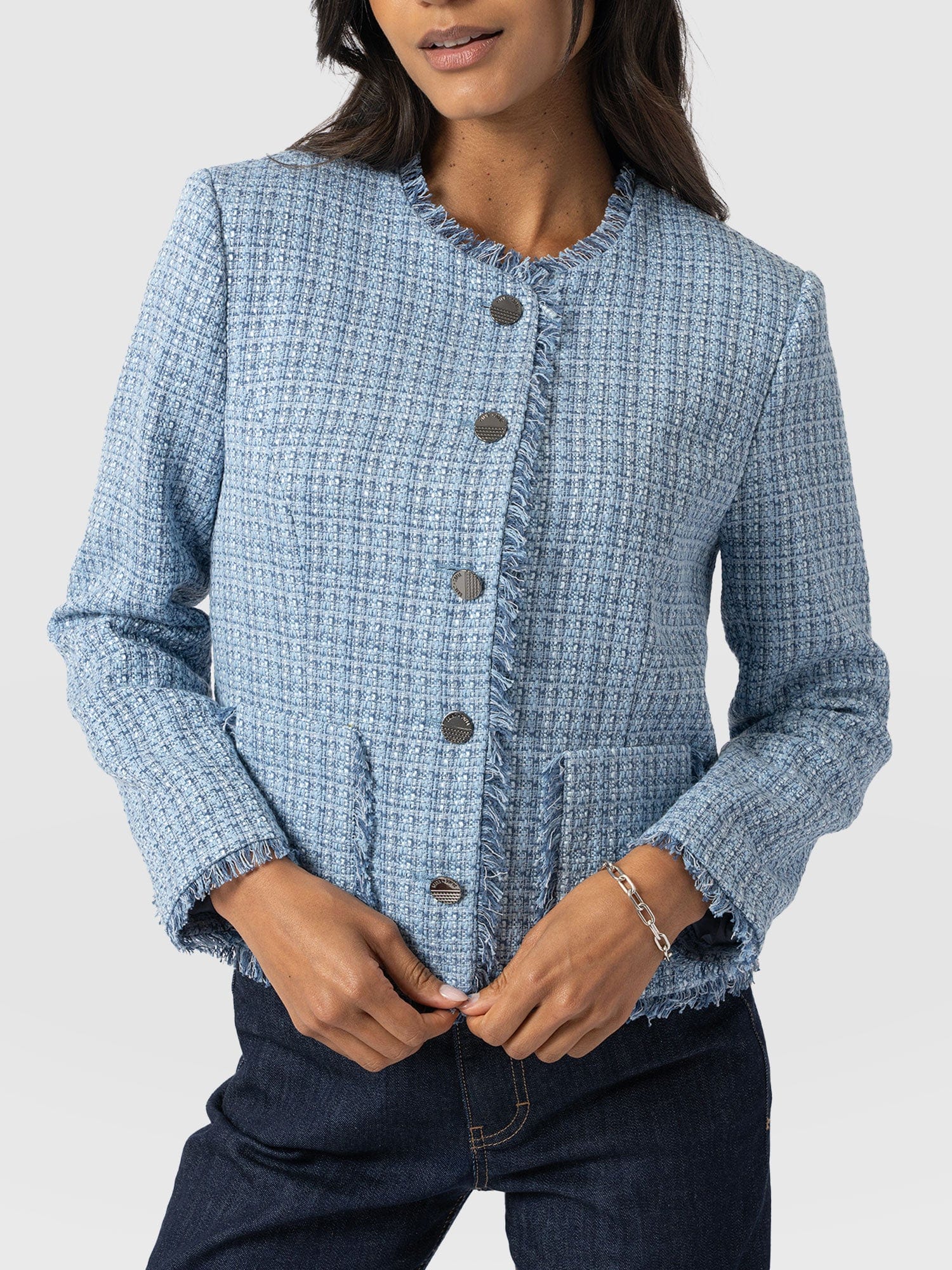 Ashby Jacket Pale Blue - Women's Jackets | Saint + Sofia® UK