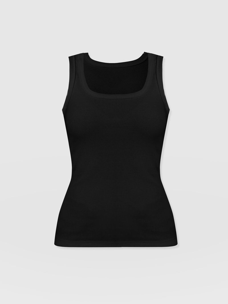 Asher Scoop Neck Vest - Black