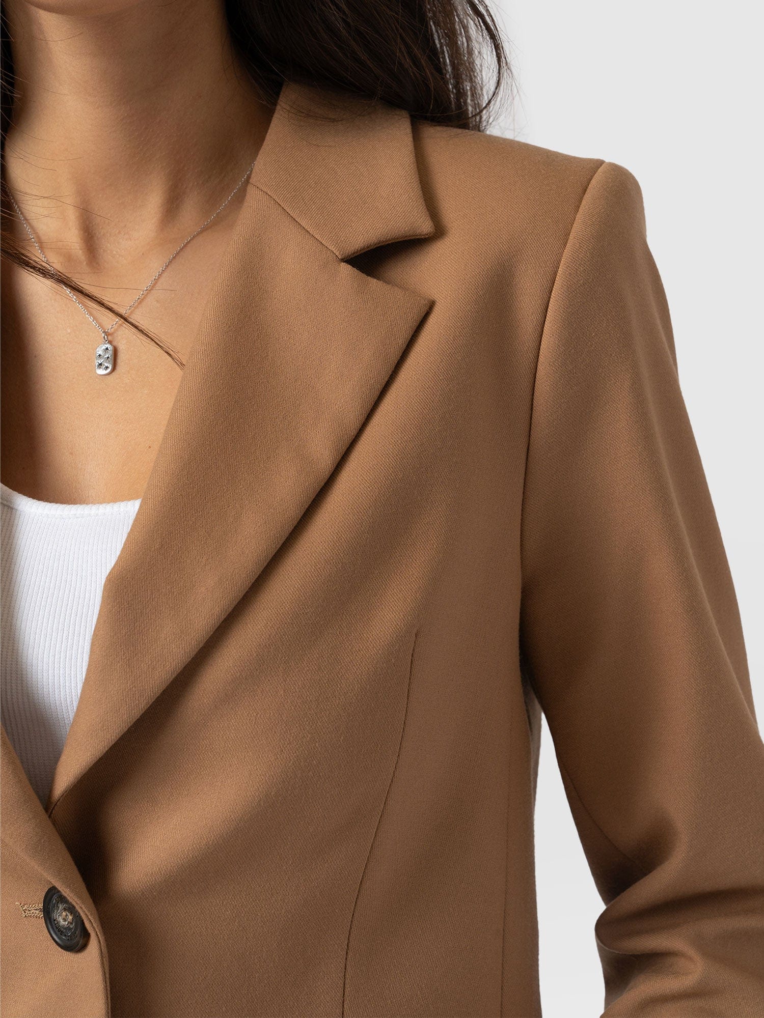 Astrid Crop Blazer Camel - Women's Blazers | Saint + Sofia® UK
