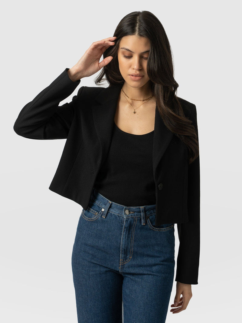 Astrid Cropped Blazer - Black