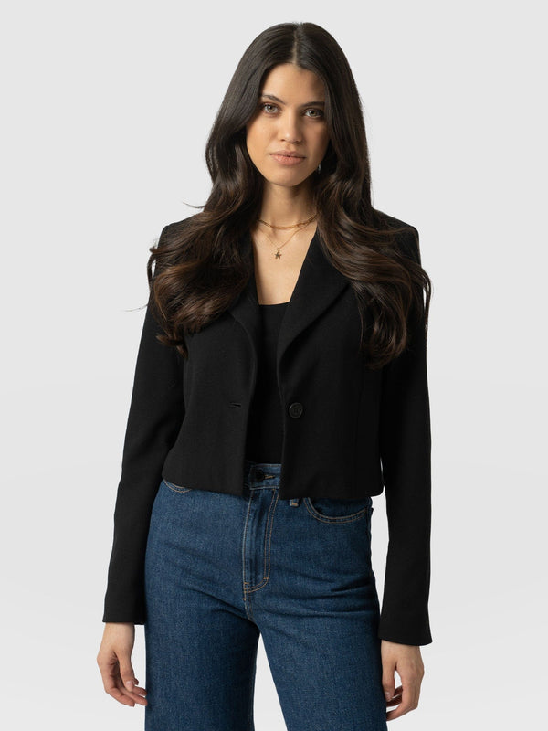 Astrid Cropped Blazer - Black