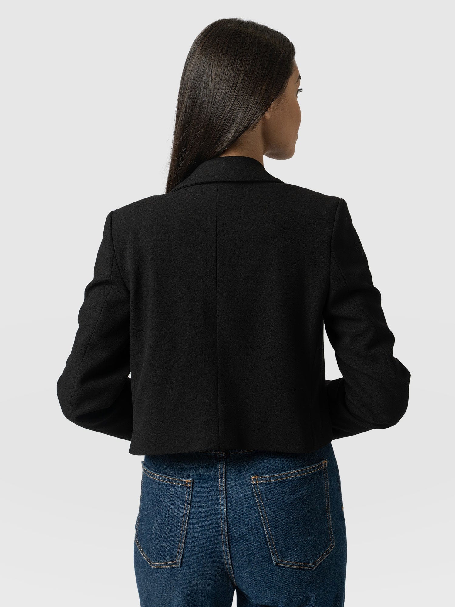 Astrid Cropped Blazer Black - Women's Blazers | Saint + Sofia® UK