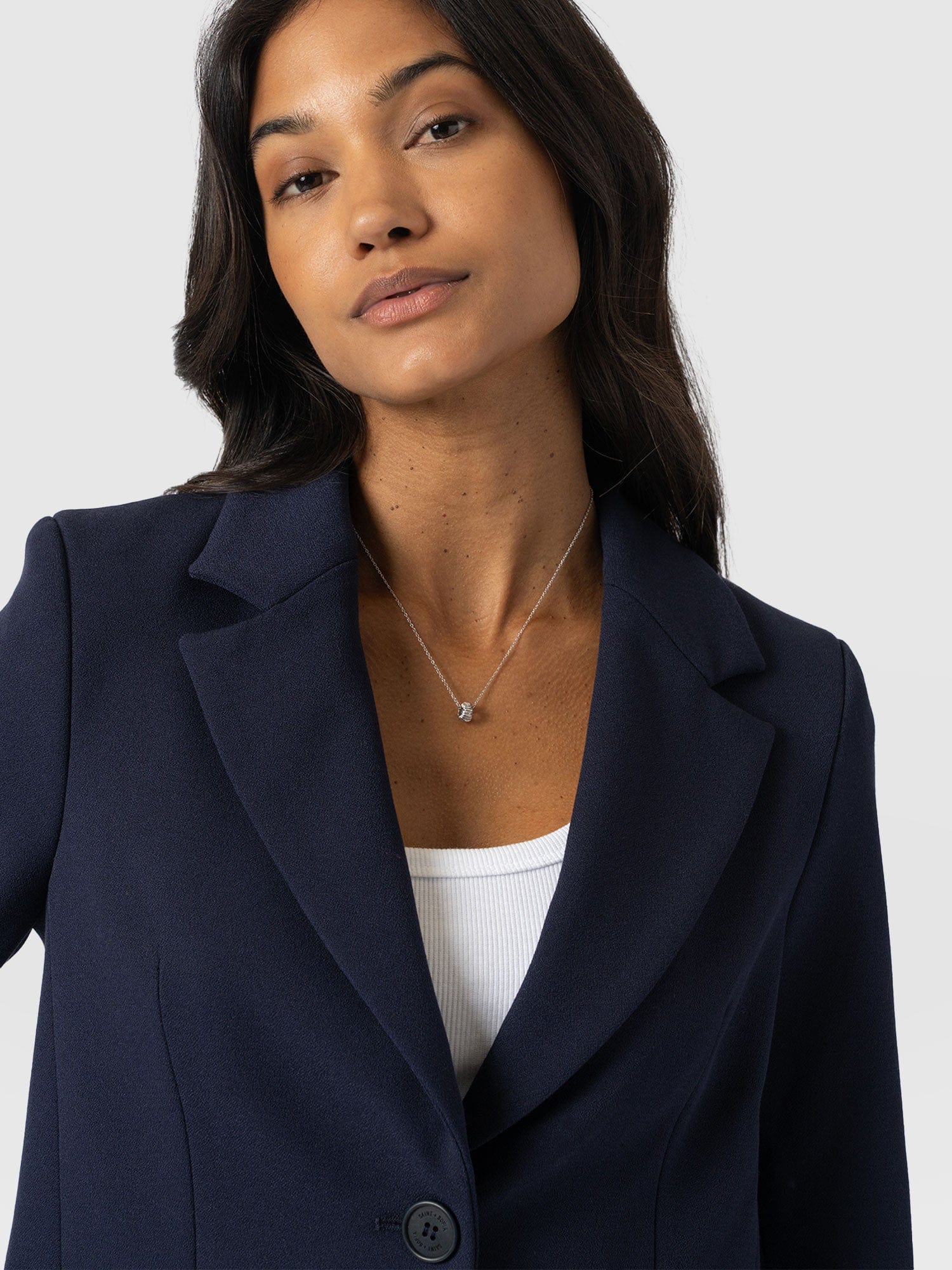 Astrid Crop Blazer Navy - Women's Blazers | Saint + Sofia® UK