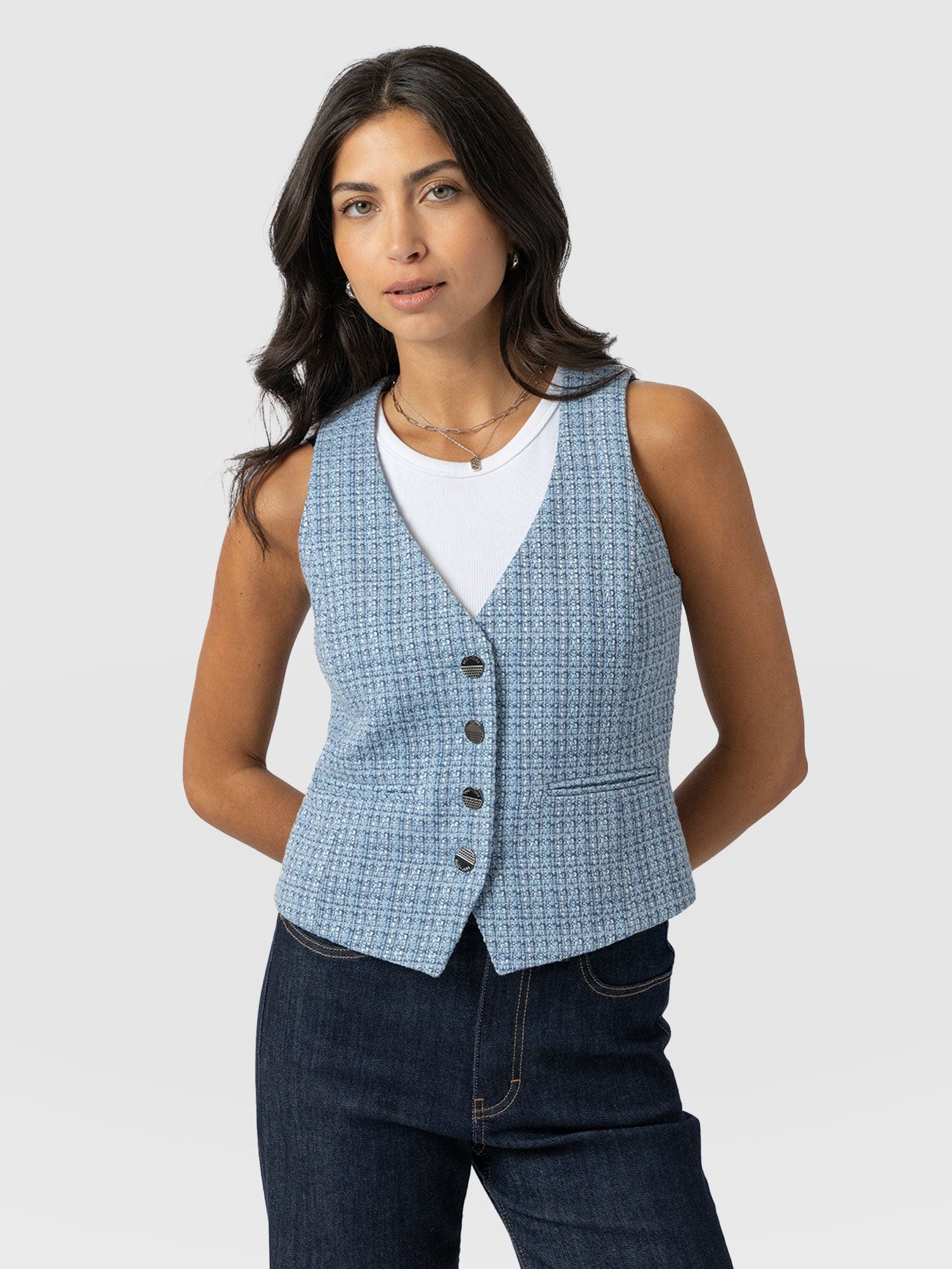 Astrid Waistcoat - Pale Blue