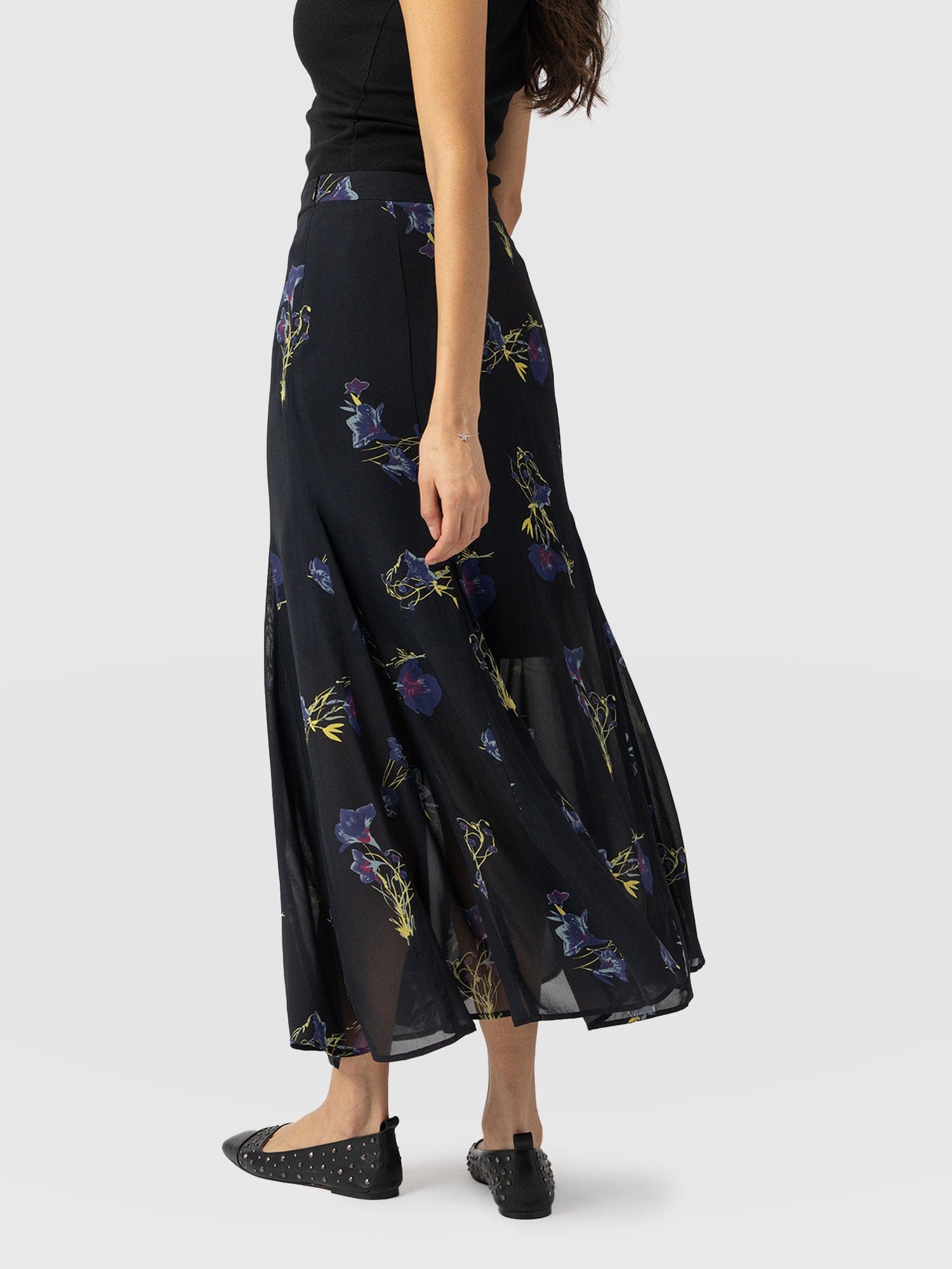 Audrey Skirt Blue Lily Gardens - Women's Skirts | Saint + Sofia® UK