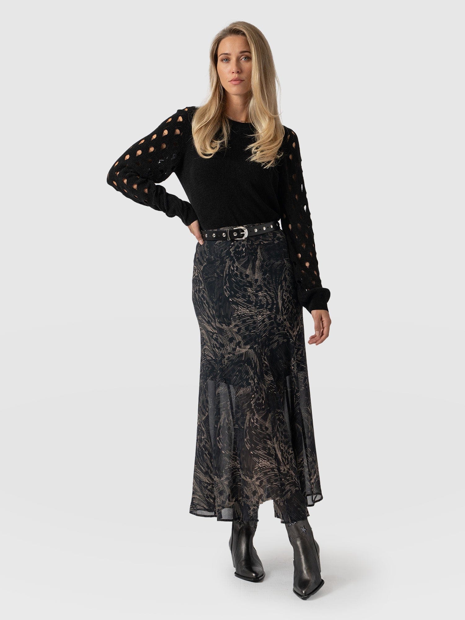 Audrey Skirt Spot Feather - Women's Skirts | Saint + Sofia® UK