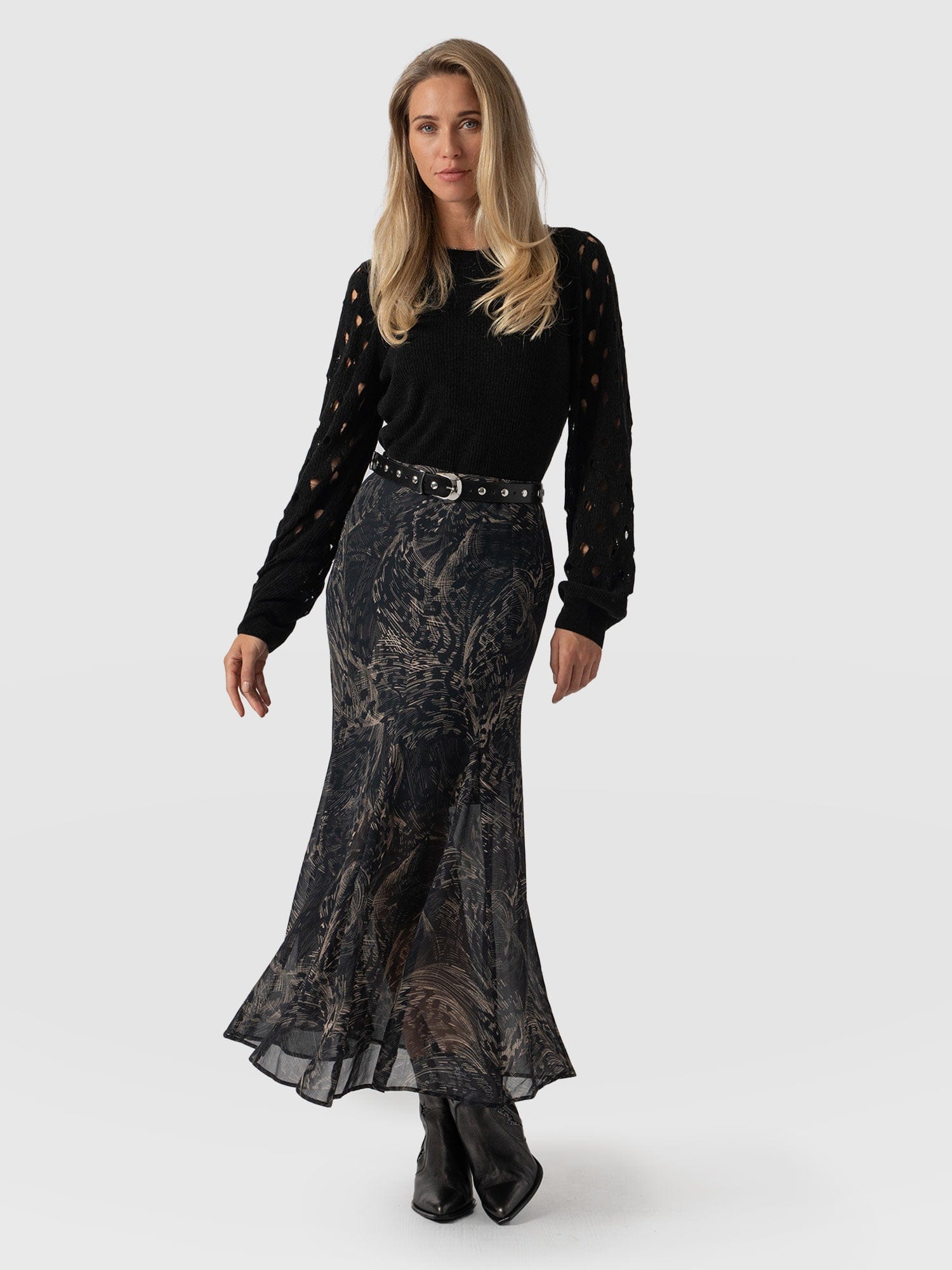 Audrey Skirt Spot Feather - Women's Skirts | Saint + Sofia® UK