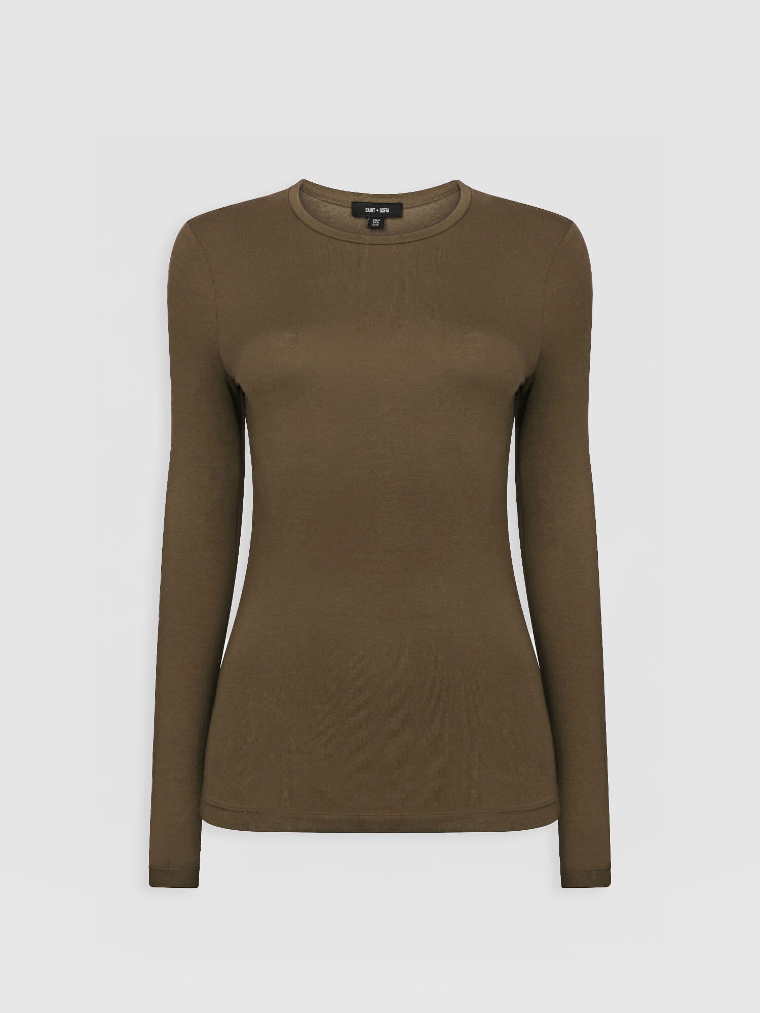 Austen Crew Neck Long Sleeve Tee - Khaki