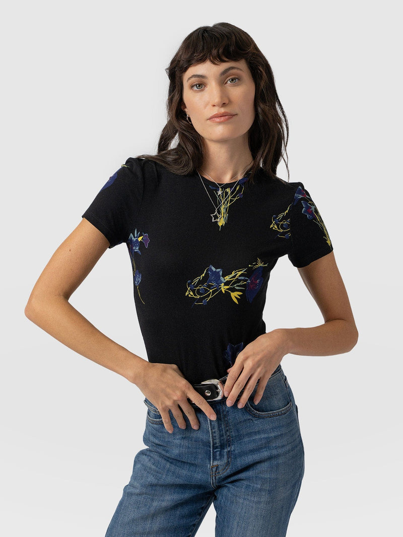 Austen Crew Neck Tee Short Sleeve - Blue Lily Gardens