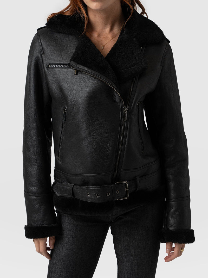 Spitfire Shearling Jacket - Black