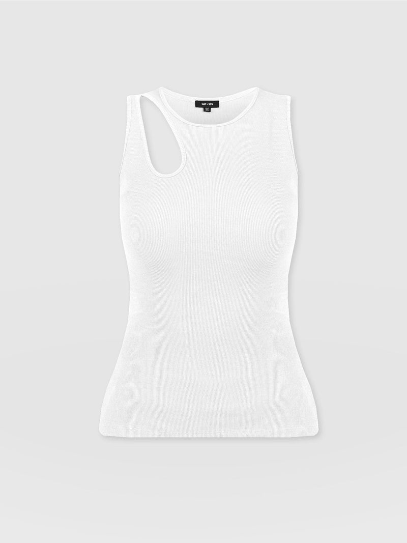 Axel Cut Out Vest - White