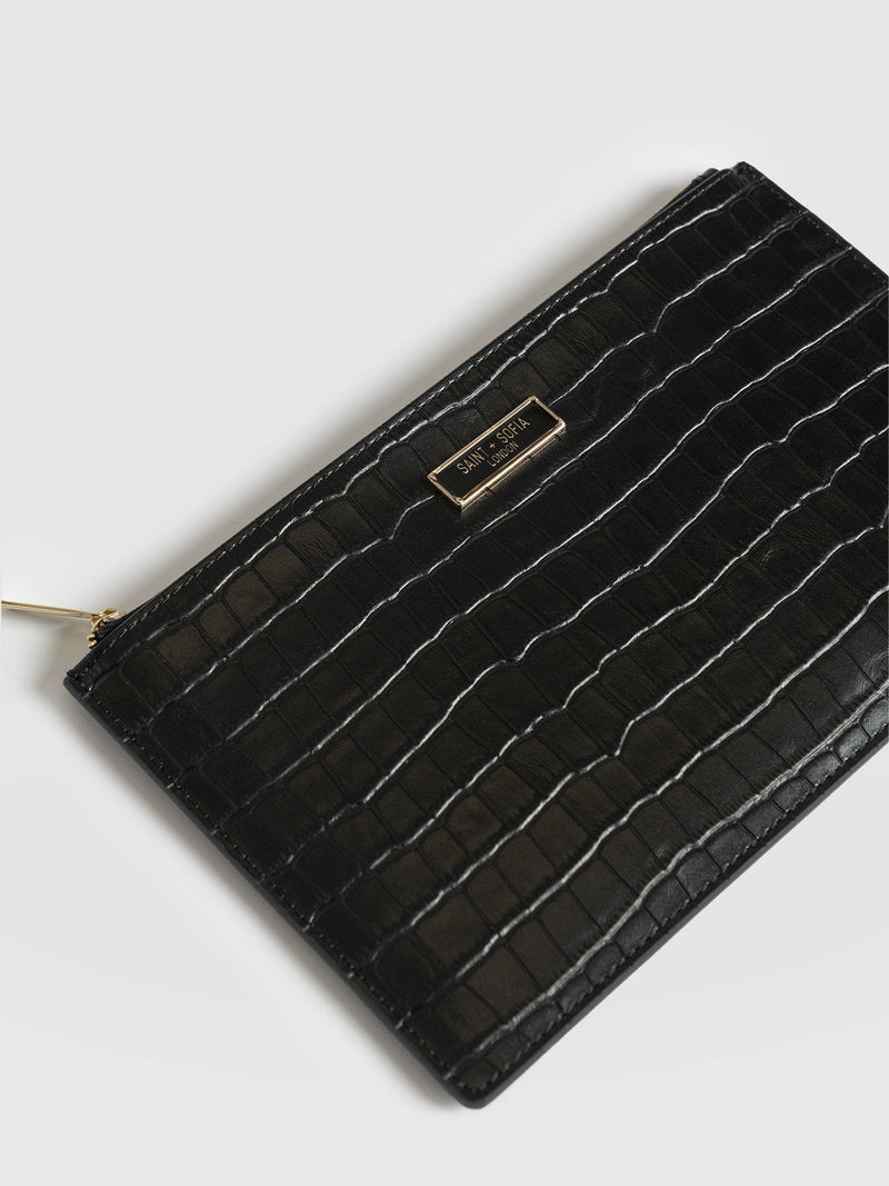 Beauty Pouch - Black Croc