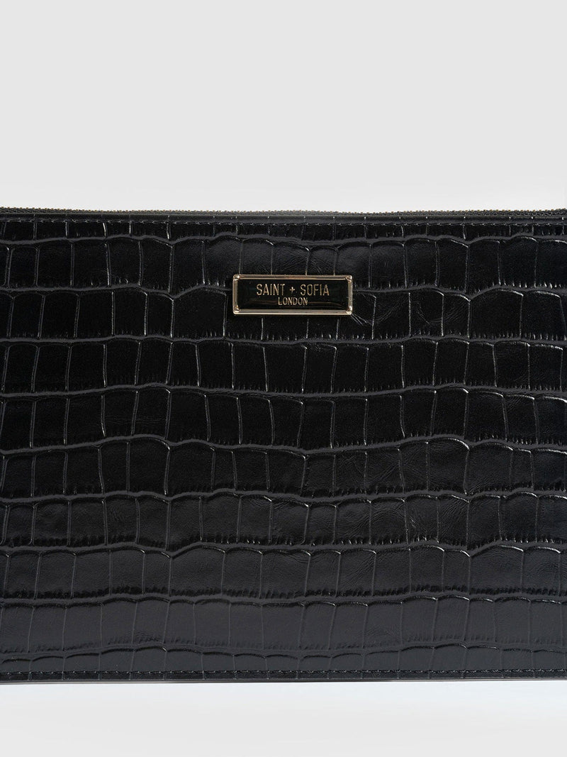 Beauty Pouch - Black Croc