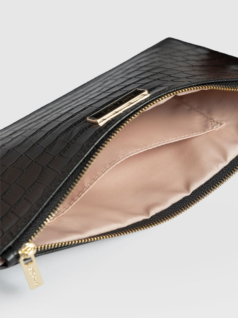 Beauty Pouch - Black Croc