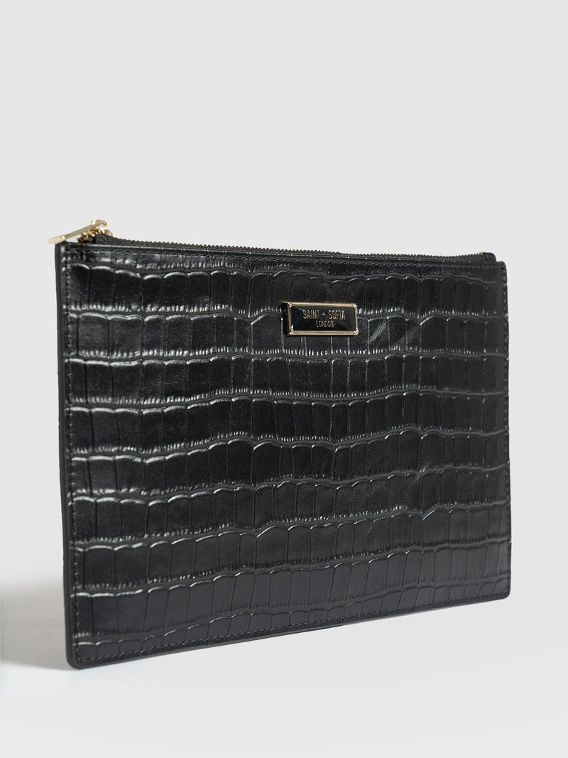 Beauty Pouch - Black Croc