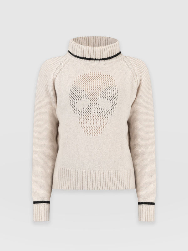 Blake Cashmere Skull Jumper - Cream