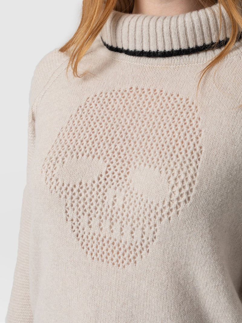 Blake Cashmere Skull Jumper - Cream