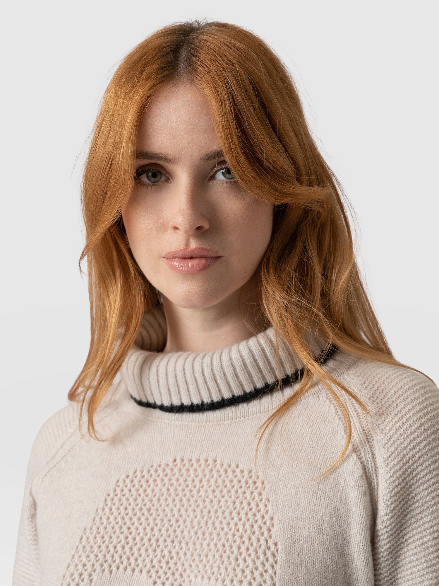 Blake Cashmere Skull Jumper Cream - Women's Jumper | Saint + Sofia® UK