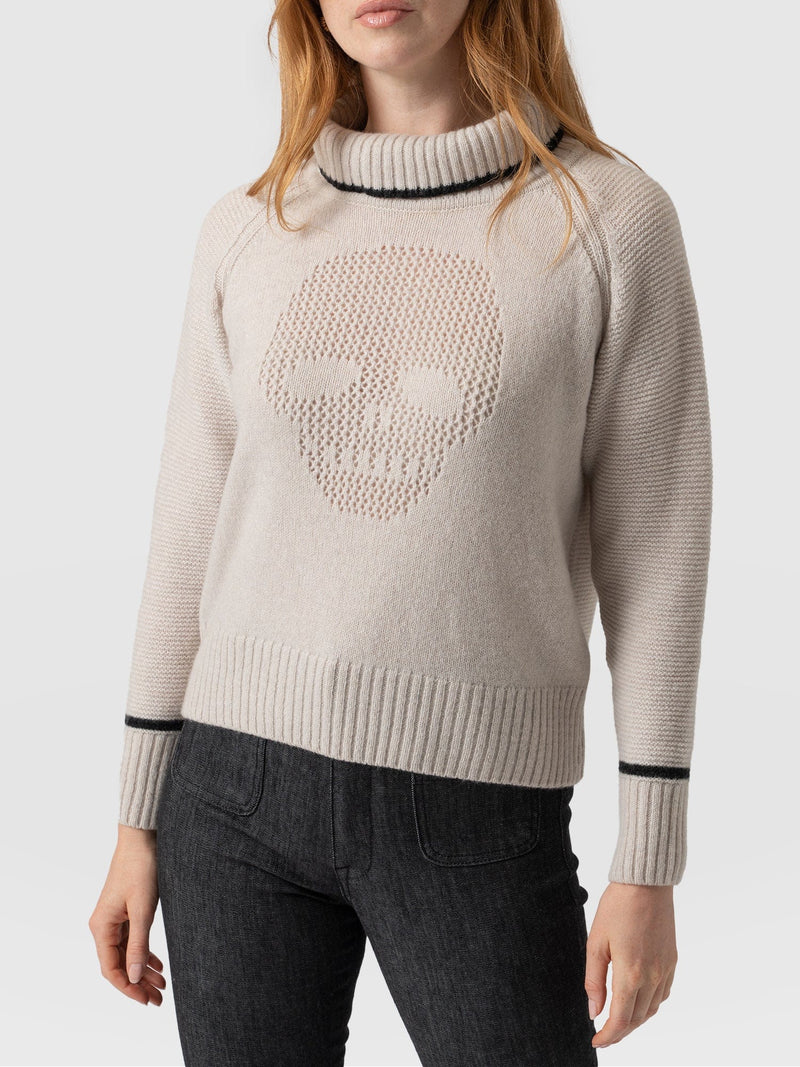 Blake Cashmere Skull Jumper - Cream