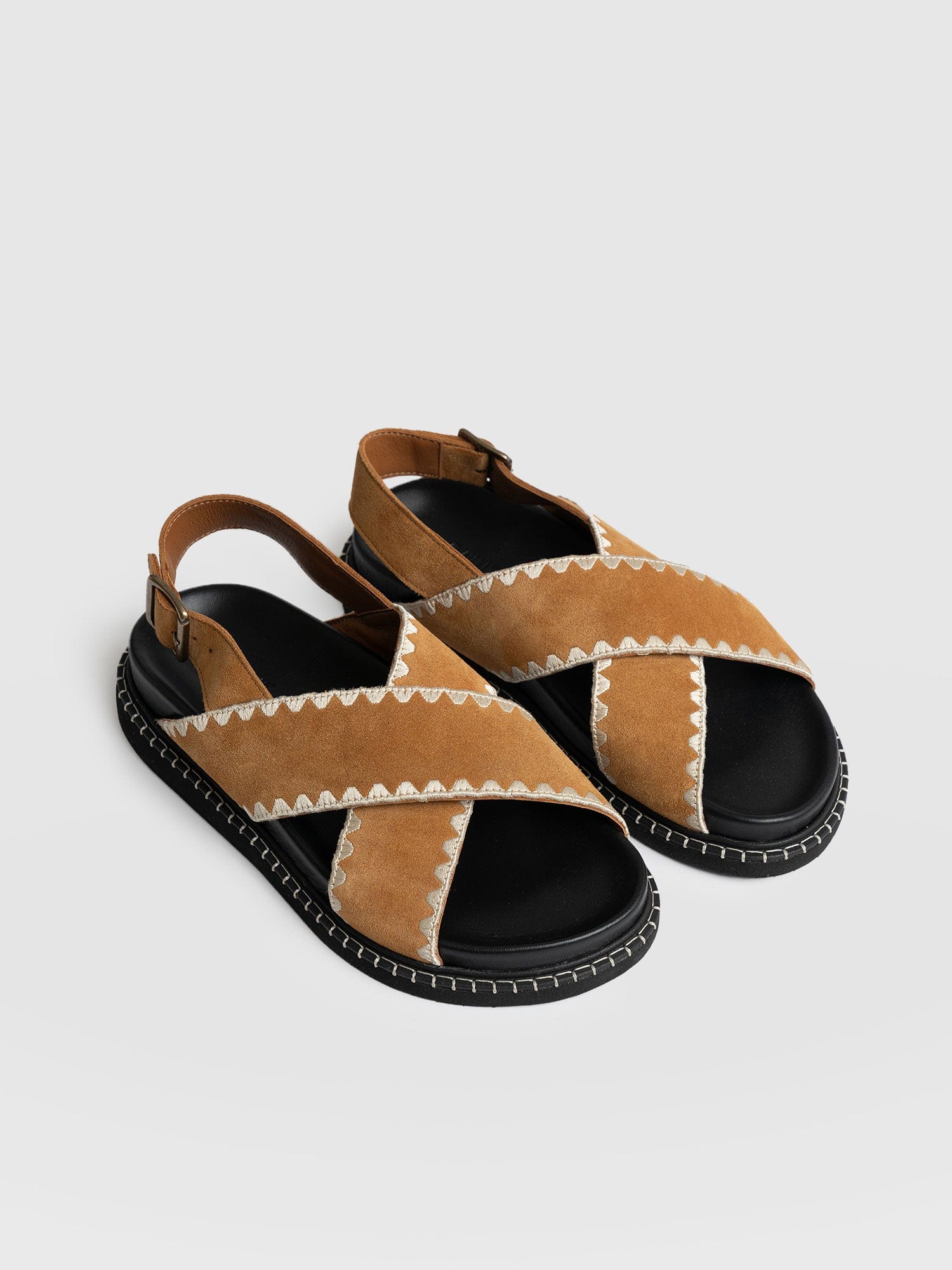 Bonnie Cross Over Sandals - Tan