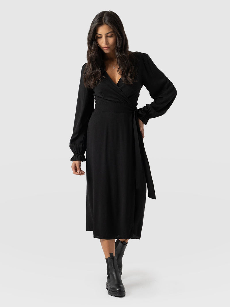 Bonnie Wrap Dress - Black