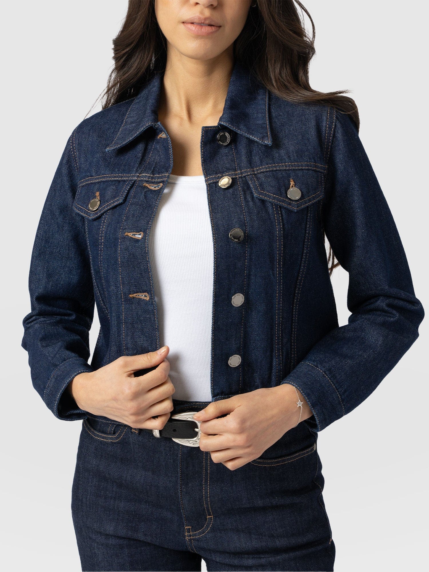Bowie Denim Jacket - Indigo Blue - Women's Jackets | Saint + Sofia® UK
