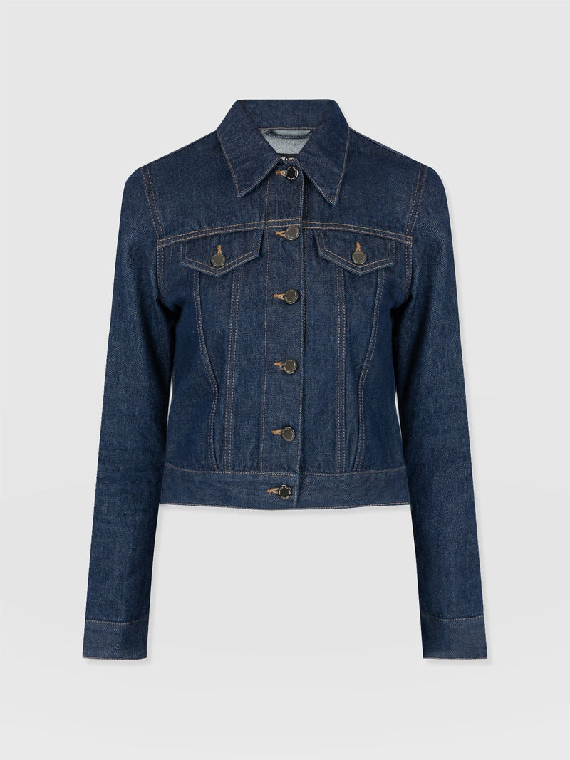 Bowie Denim Jacket - Indigo Blue - Women's Jackets | Saint + Sofia® UK