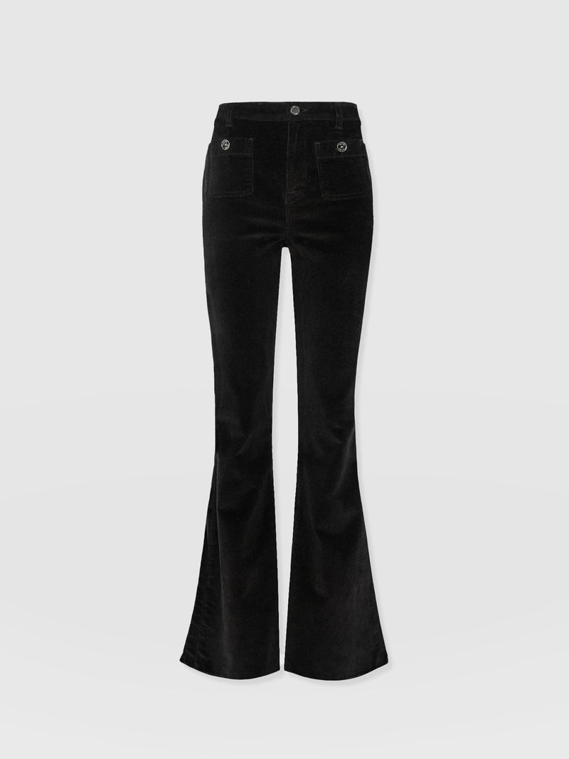 Bowie Flared Pant - Black Cord - Women's Trousers | Saint + Sofia® UK
