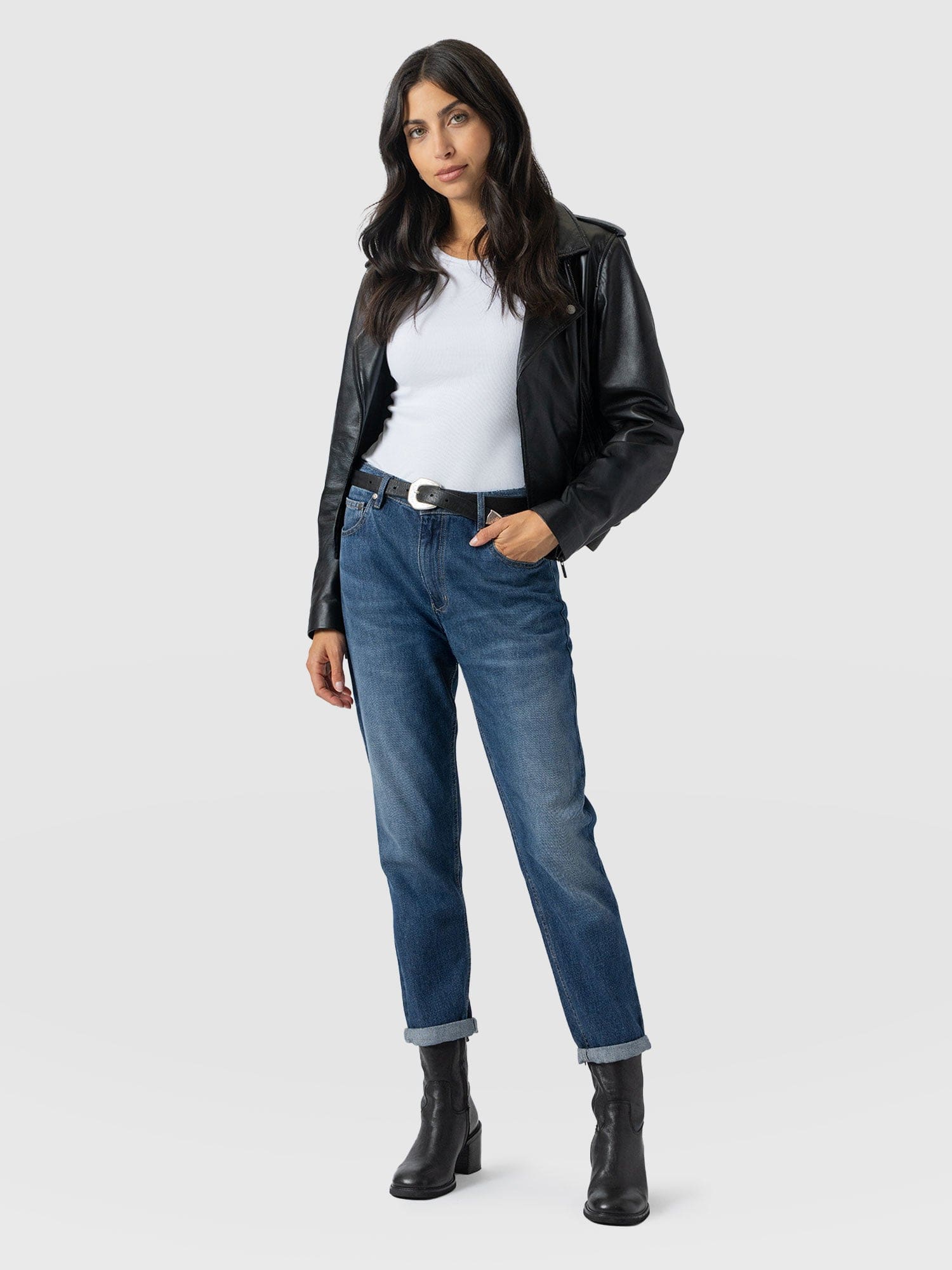 Boyfriend Jeans - Mid Blue