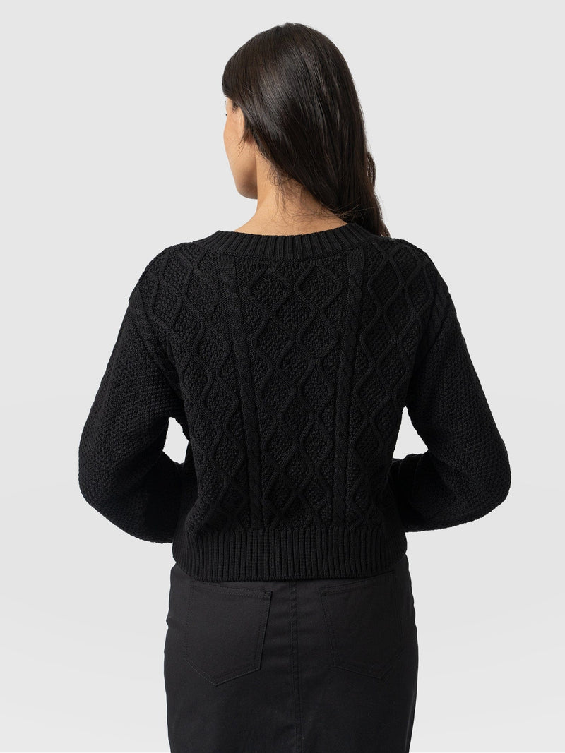 Bronte Cable Cardigan - Black