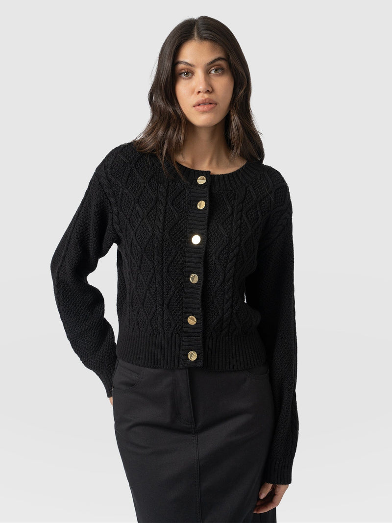 Bronte Cable Cardigan - Black