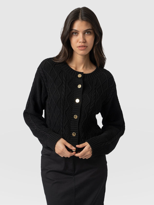 Bronte Cable Cardigan - Black