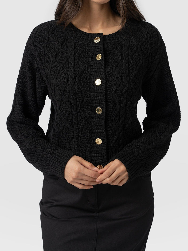 Bronte Cable Cardigan - Black